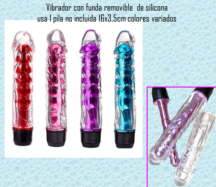 Vibrador con funda removible de silicona