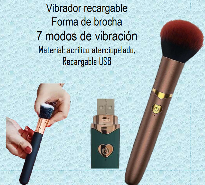 Vibrador recargable en forma de brocha
