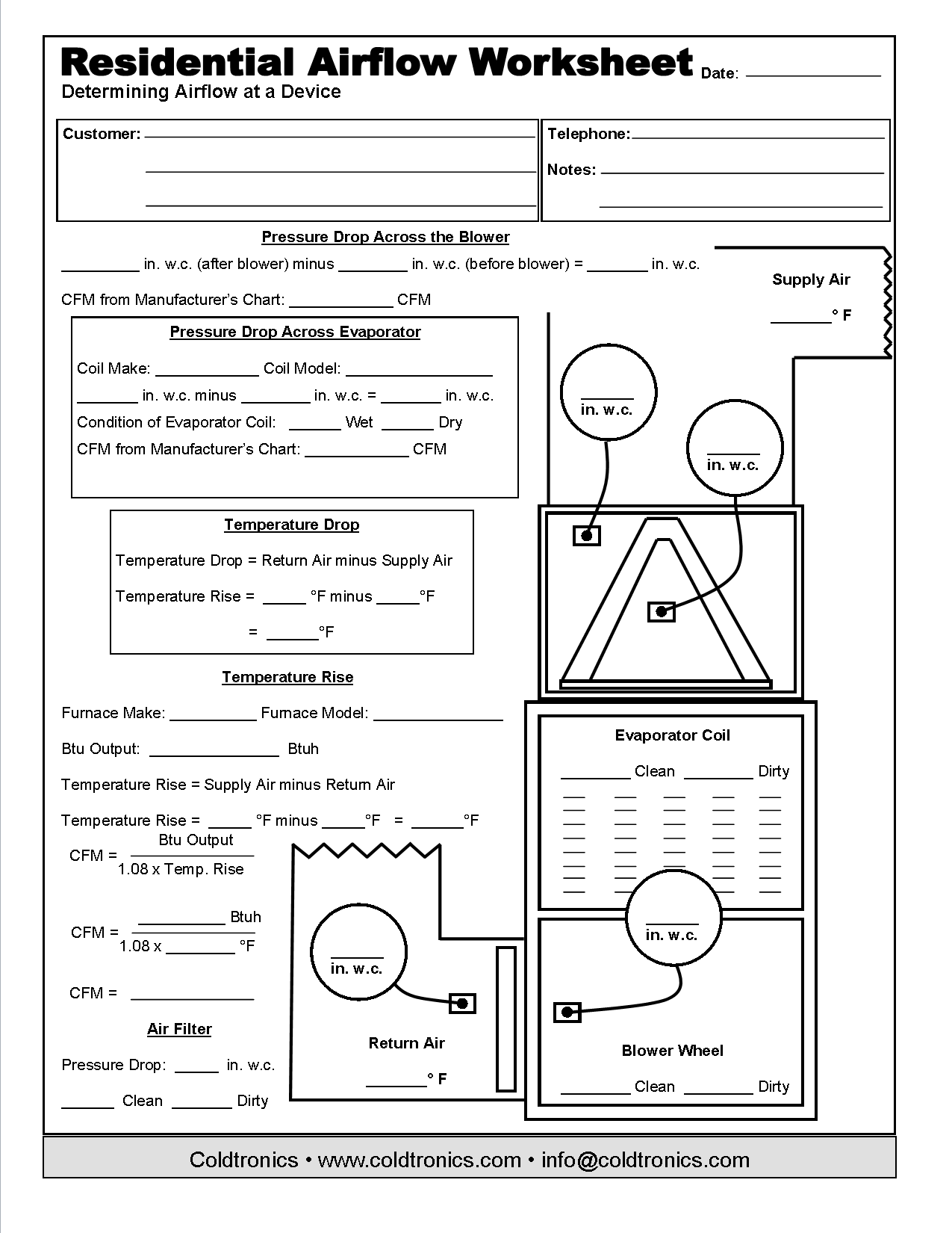 Residential Airflow Worksheet
