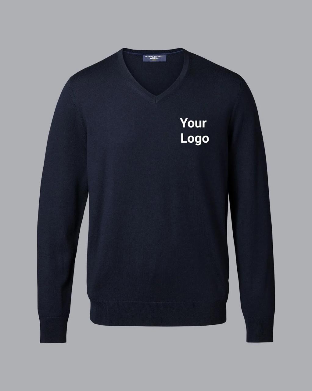 Custom Logo V-Neck Sweater