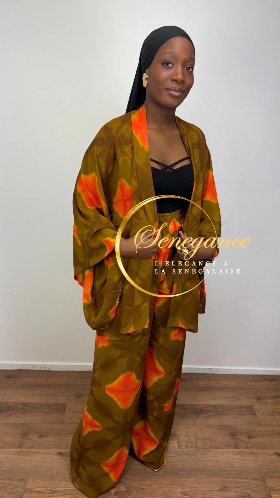 Ensemble boubou batik vert