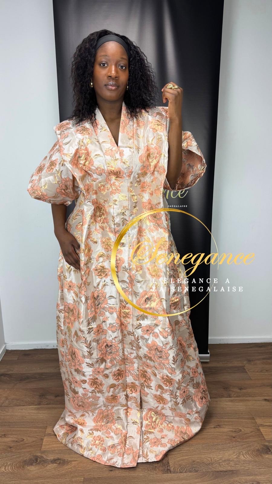 Robe traditionnelle ivoirienne en brocart