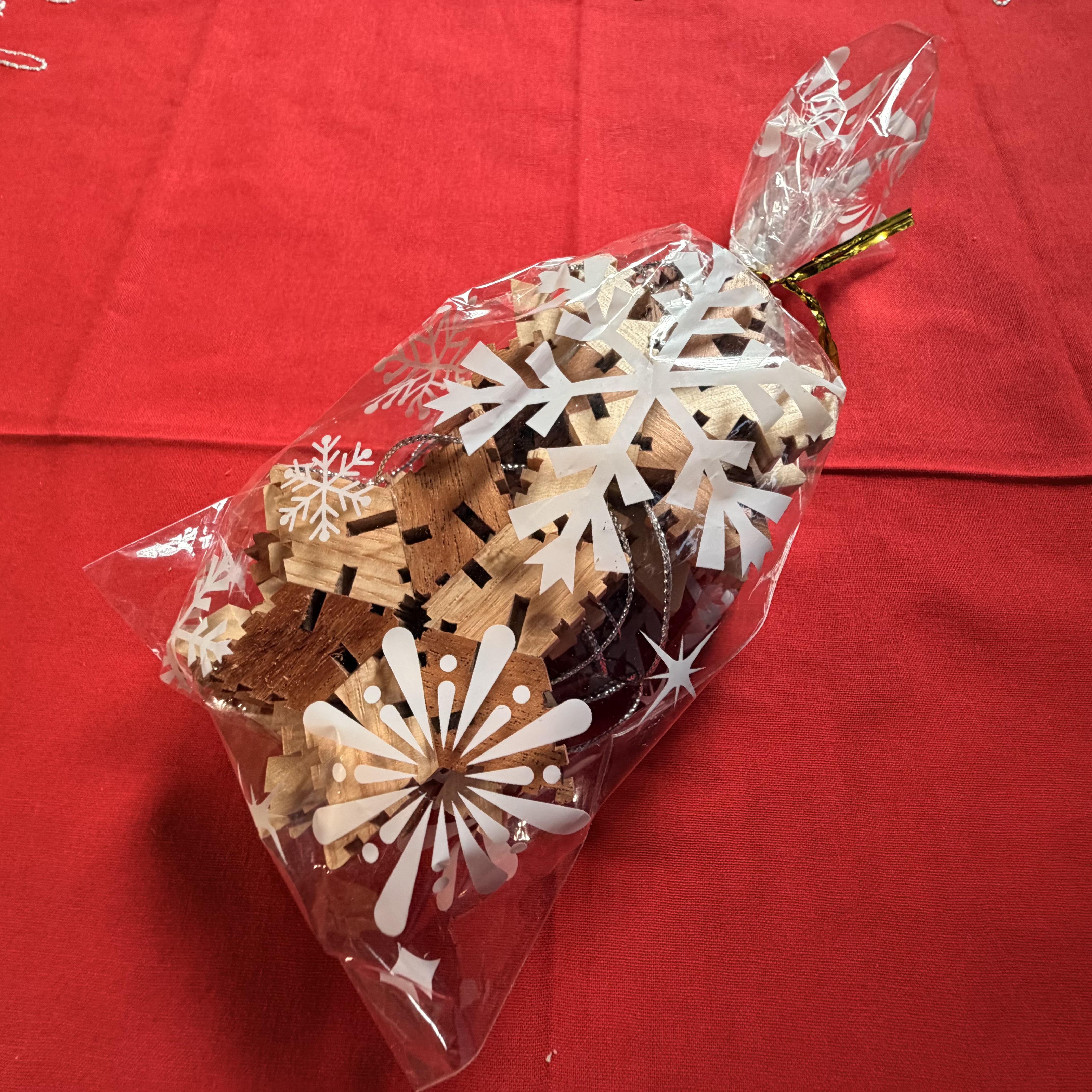 Set of 12 Wooden Star Ornaments