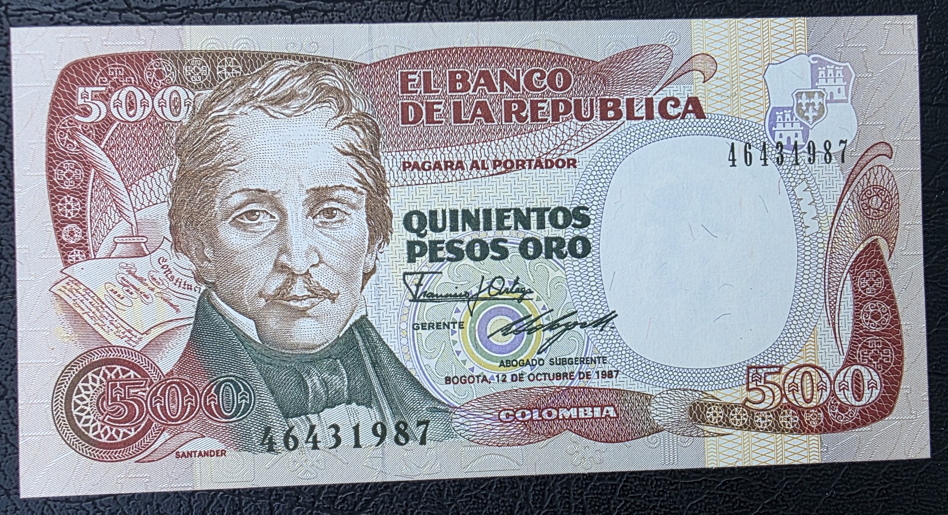 Colombia – 500 Pesos Oro 1987 (P-431) - UNC.