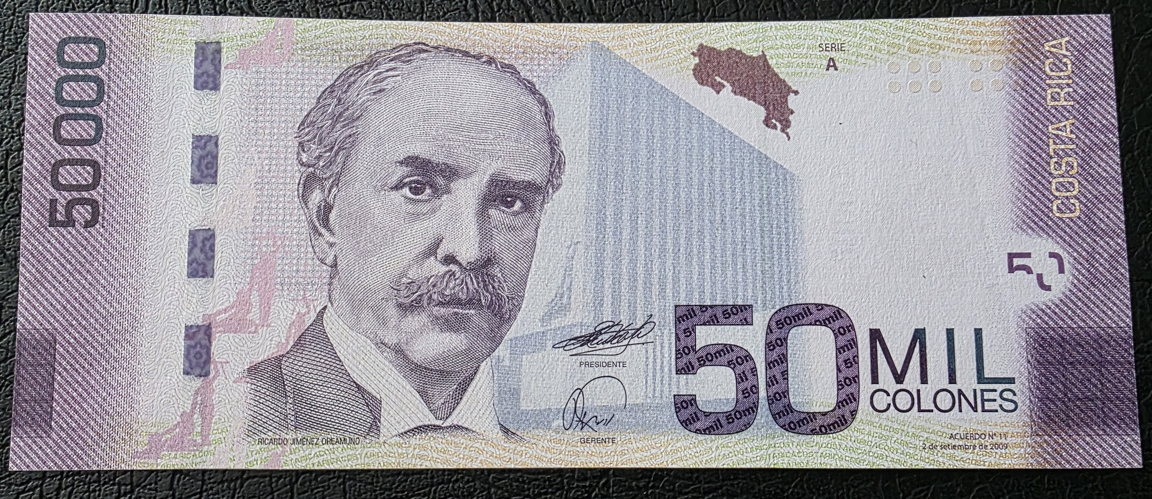 Costa Rica – 50,000 Colones – Pick 279 – 2009 - UNC