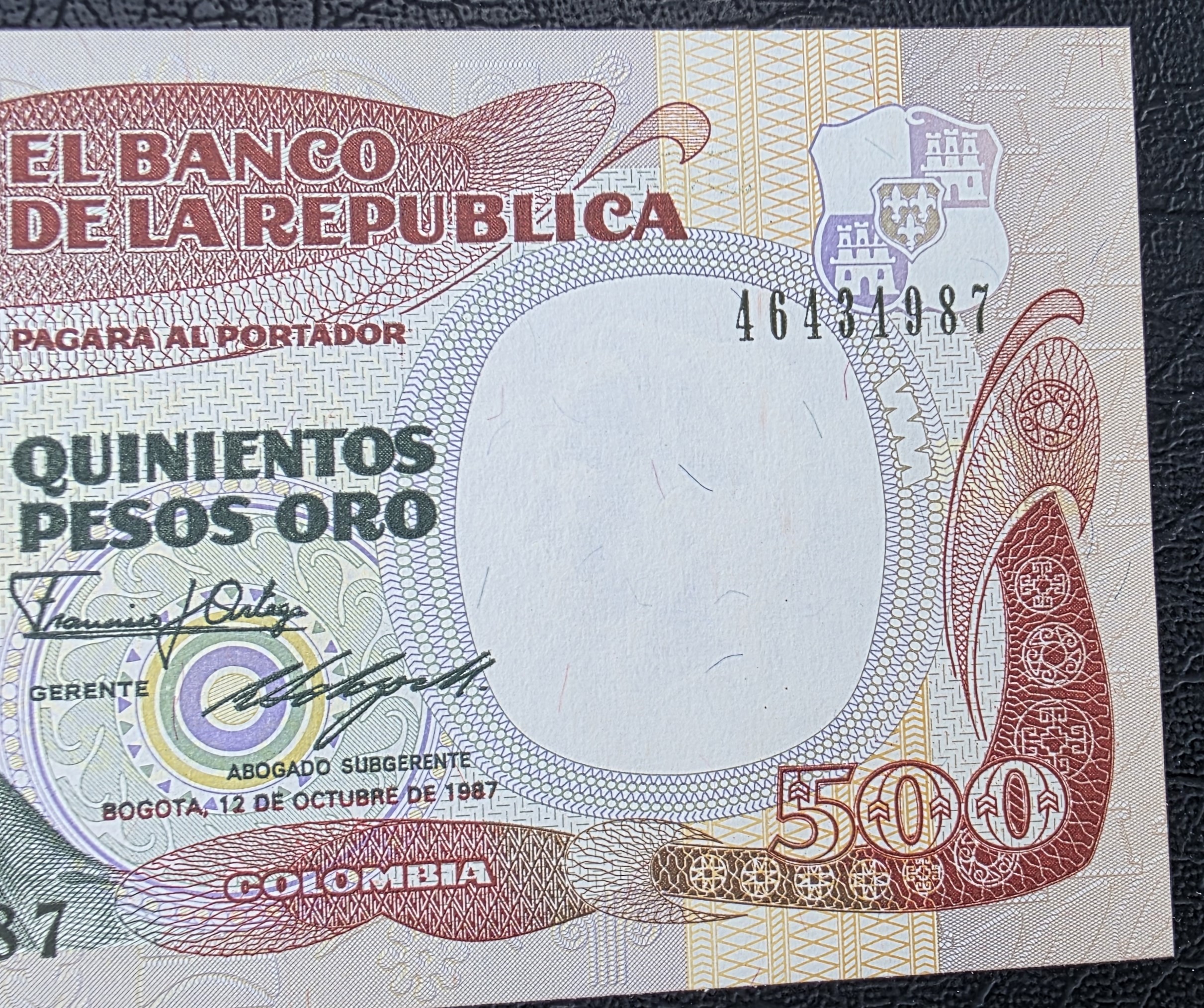 Colombia – 500 Pesos Oro 1987 (P-431) - UNC.