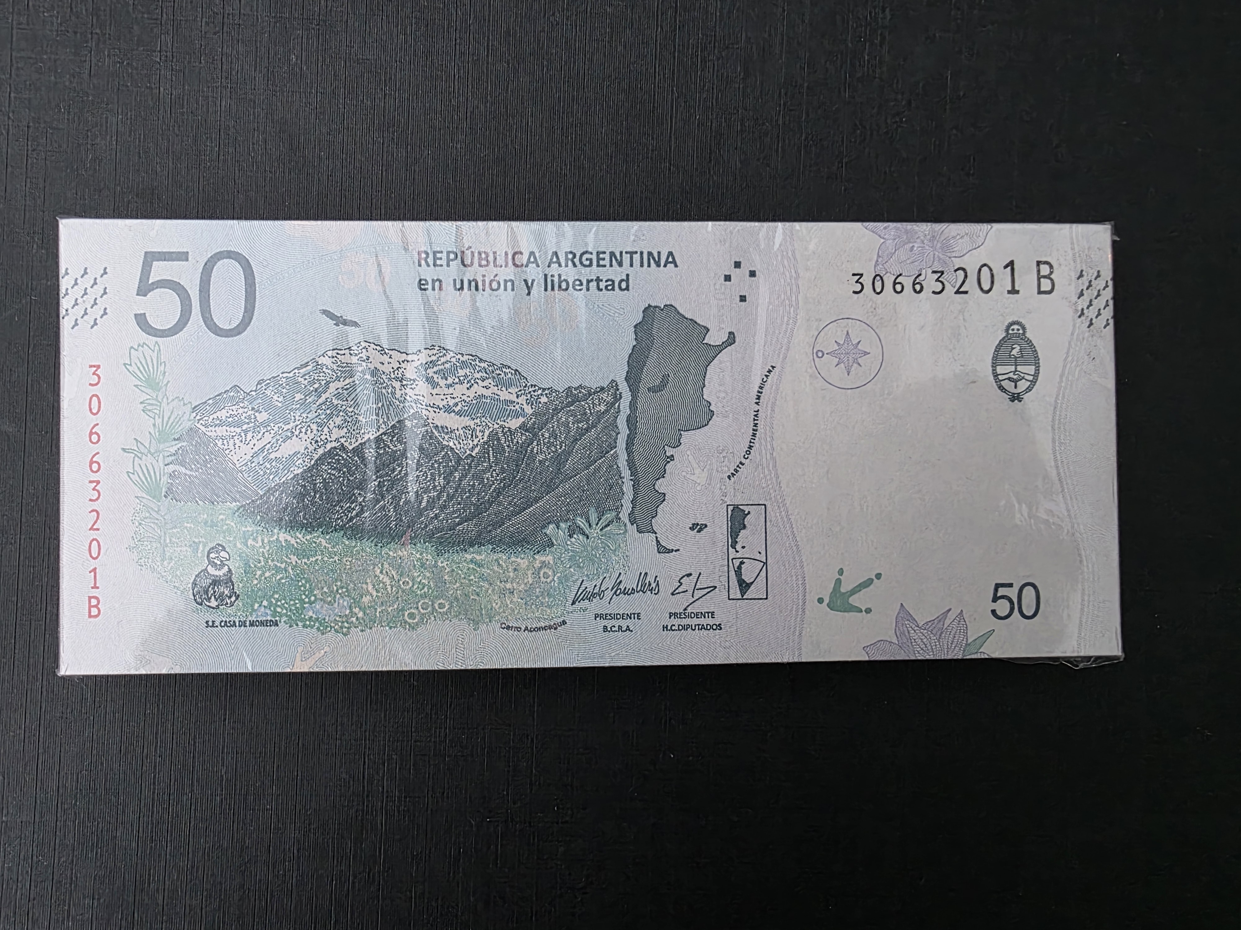 Argentina – 50 Pesos “Cóndor Andino” (2020) – Pick 363 (2) - Bundle (100 pcs)