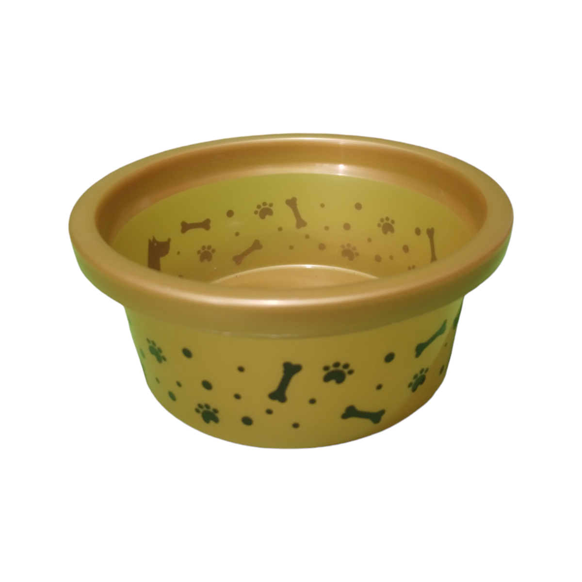 Comedero / Bebedero Mostaza Con Estampado