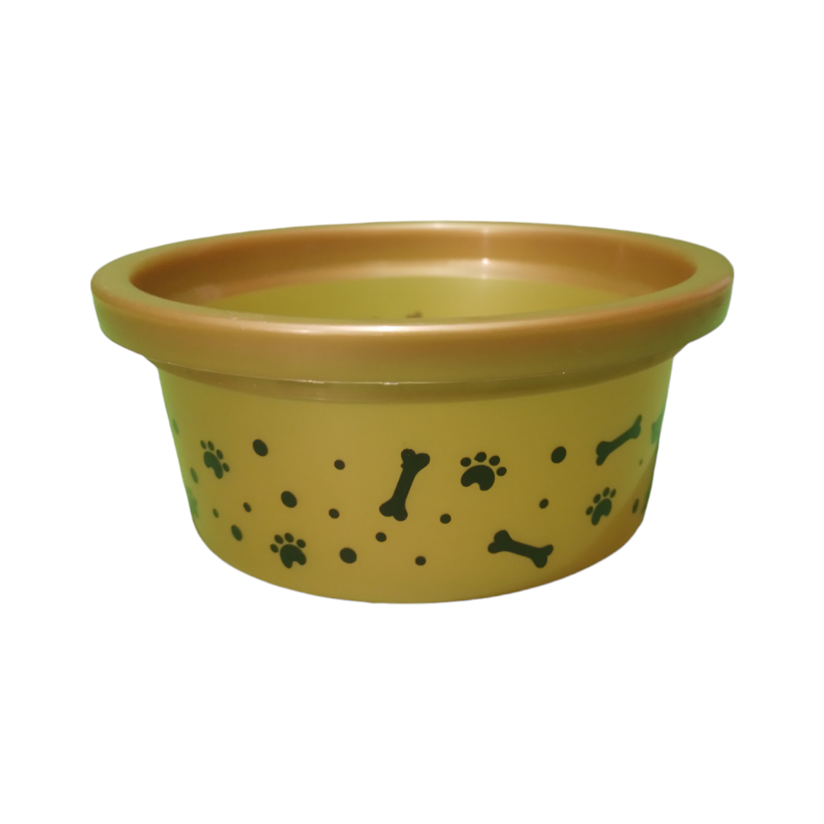 Comedero / Bebedero Mostaza Con Estampado