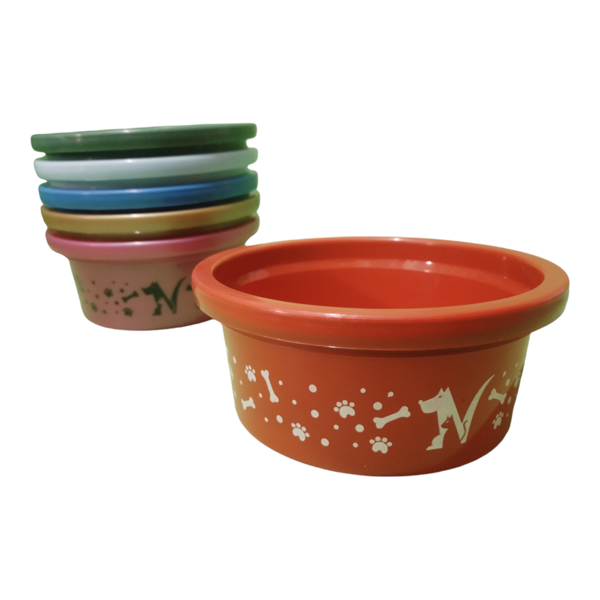 Comedero Rojo Para Mascotas Con Estampado