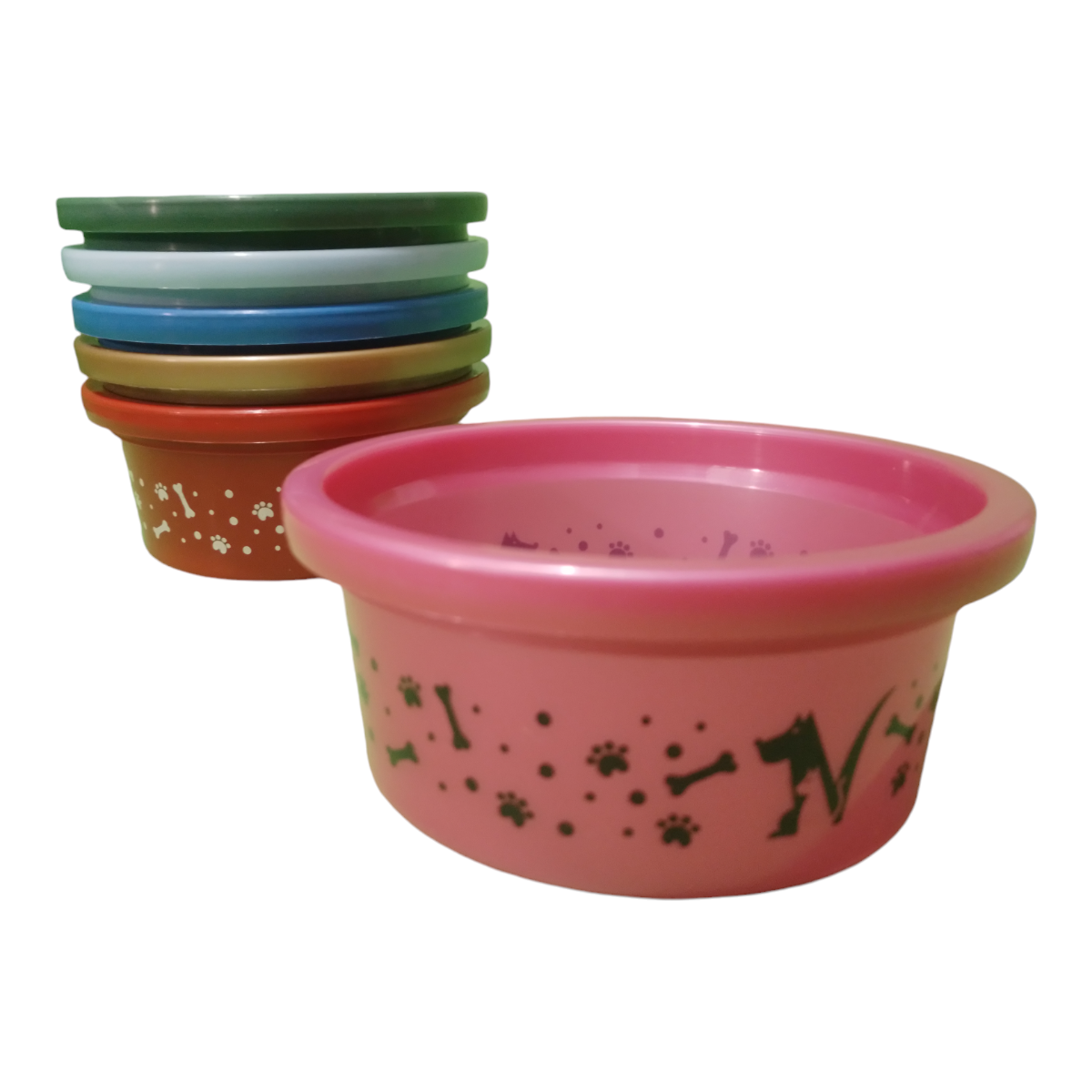 Comedero Rosa Para Mascotas Con Estampado