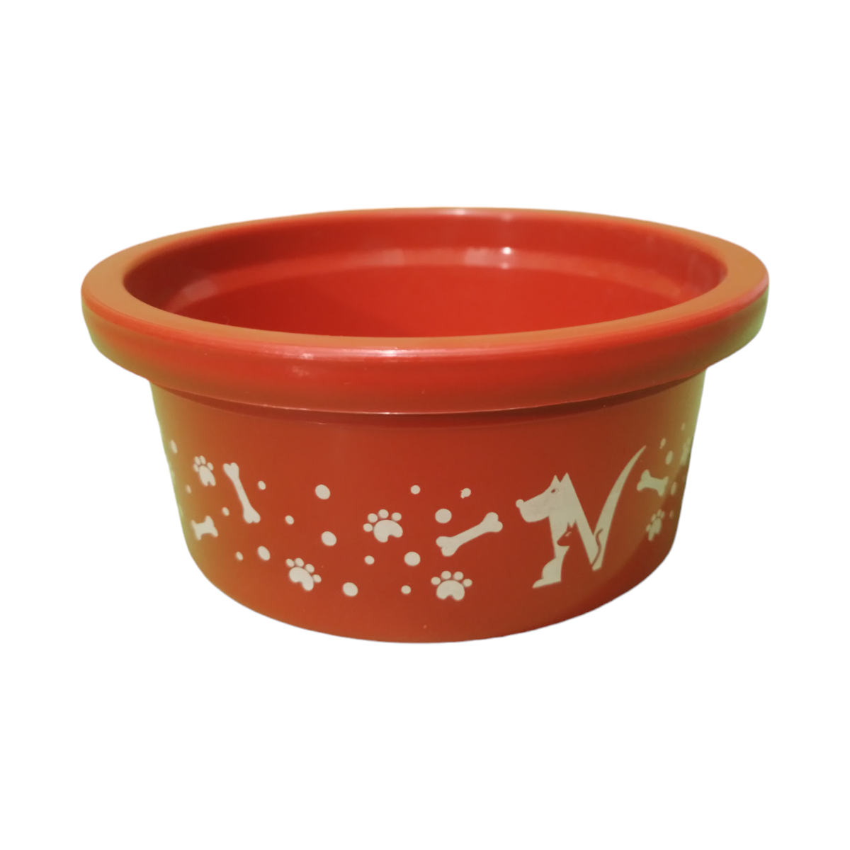 Comedero Rojo Para Mascotas Con Estampado