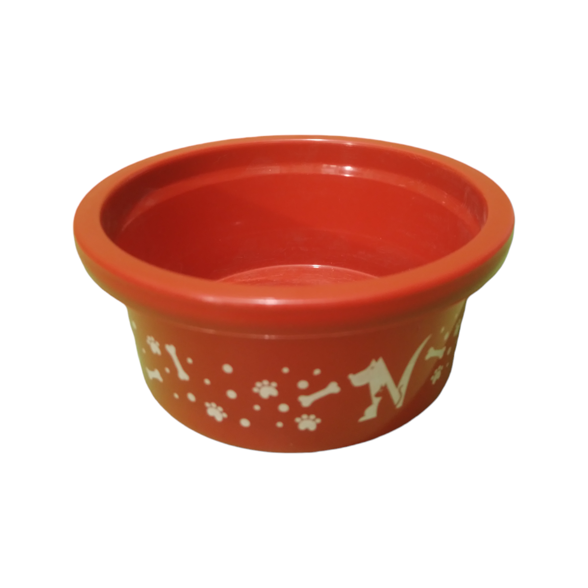 Comedero Rojo Para Mascotas Con Estampado