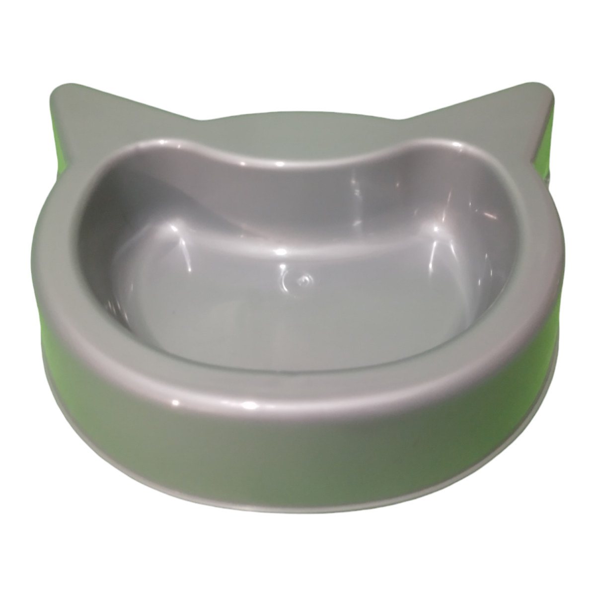 Comedero/Bebedero Para Mascotas Con Diseño De Gato - Gris