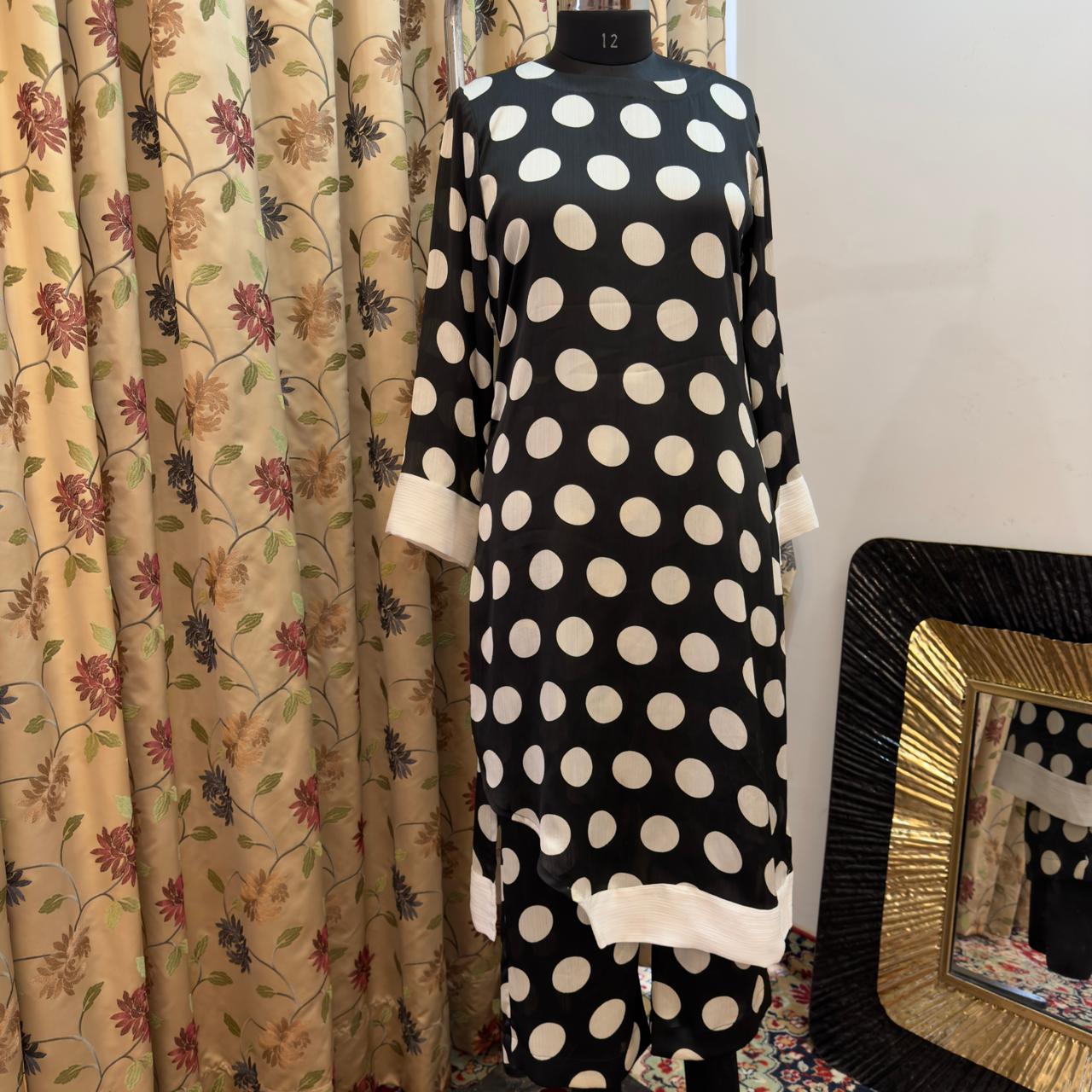 Polka Dot Satin Silk Set