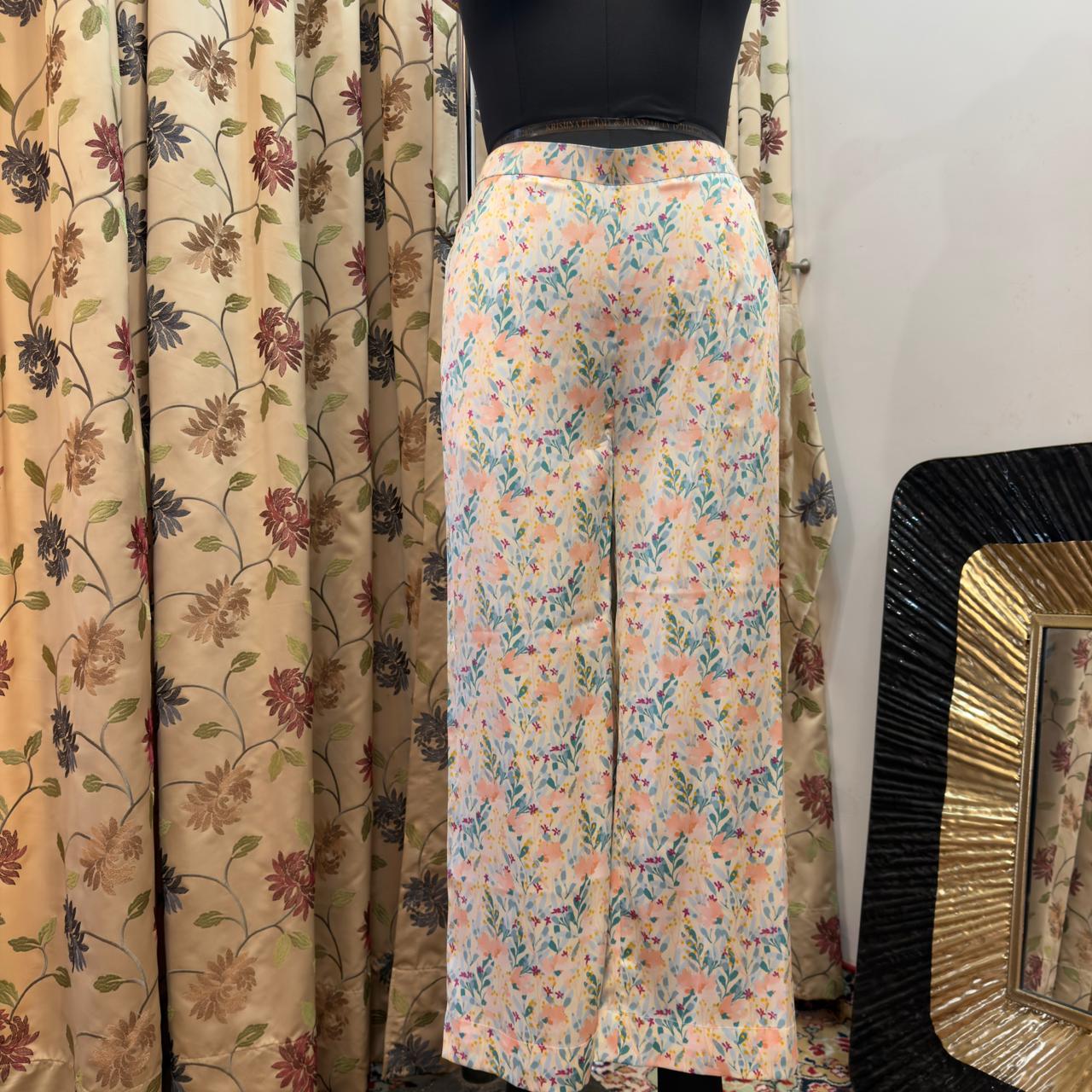 Floral Printed Satin silk Set