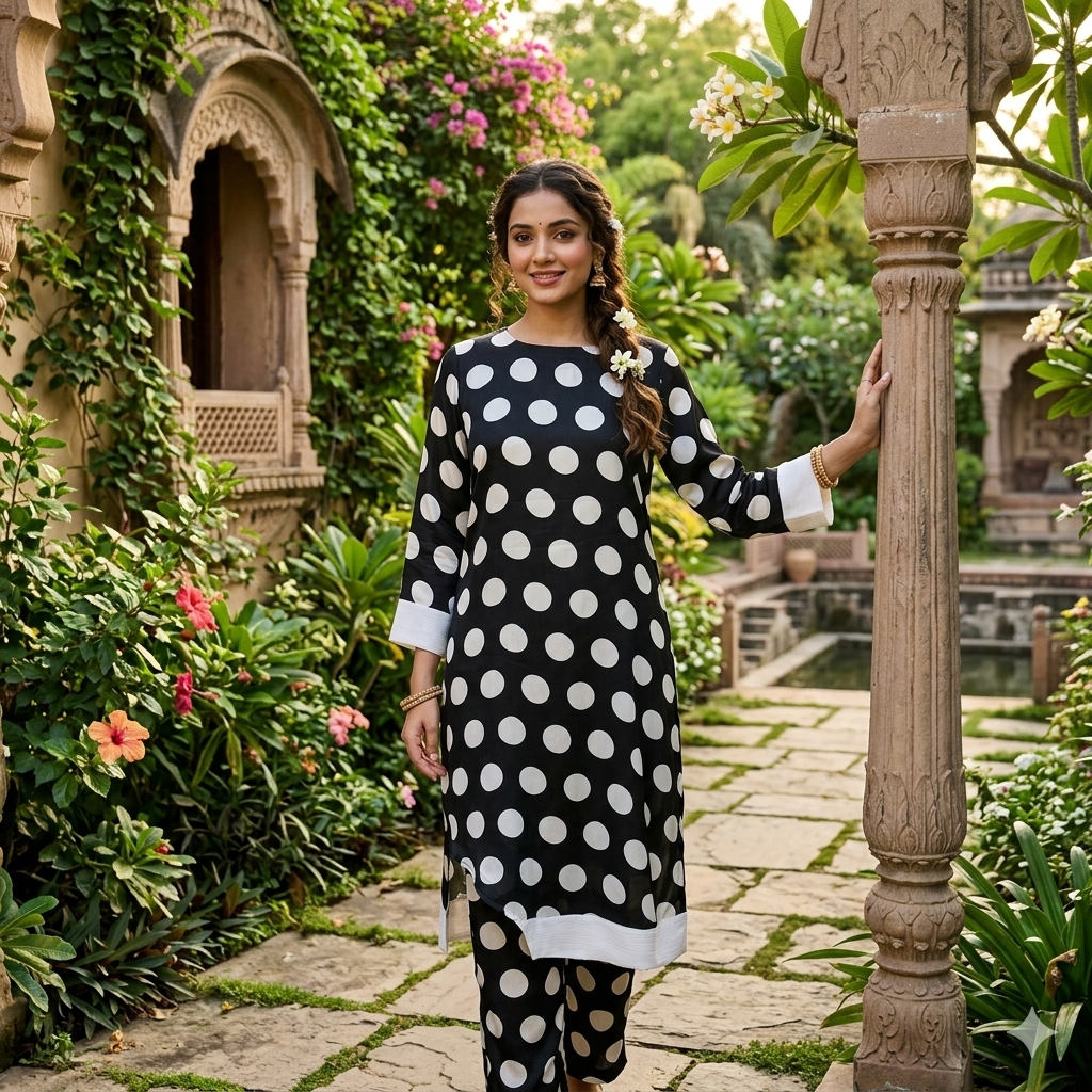 Polka Dot Satin Silk Set