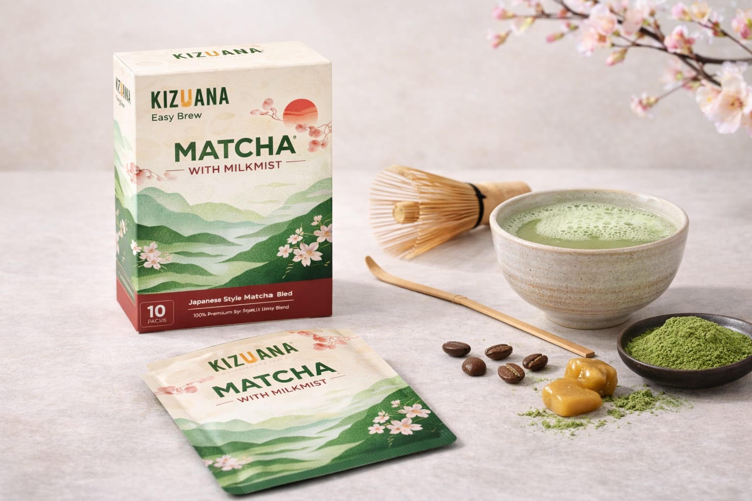 Kizuna Cerimonial  Matcha with Milkmist Pack of 10pcs