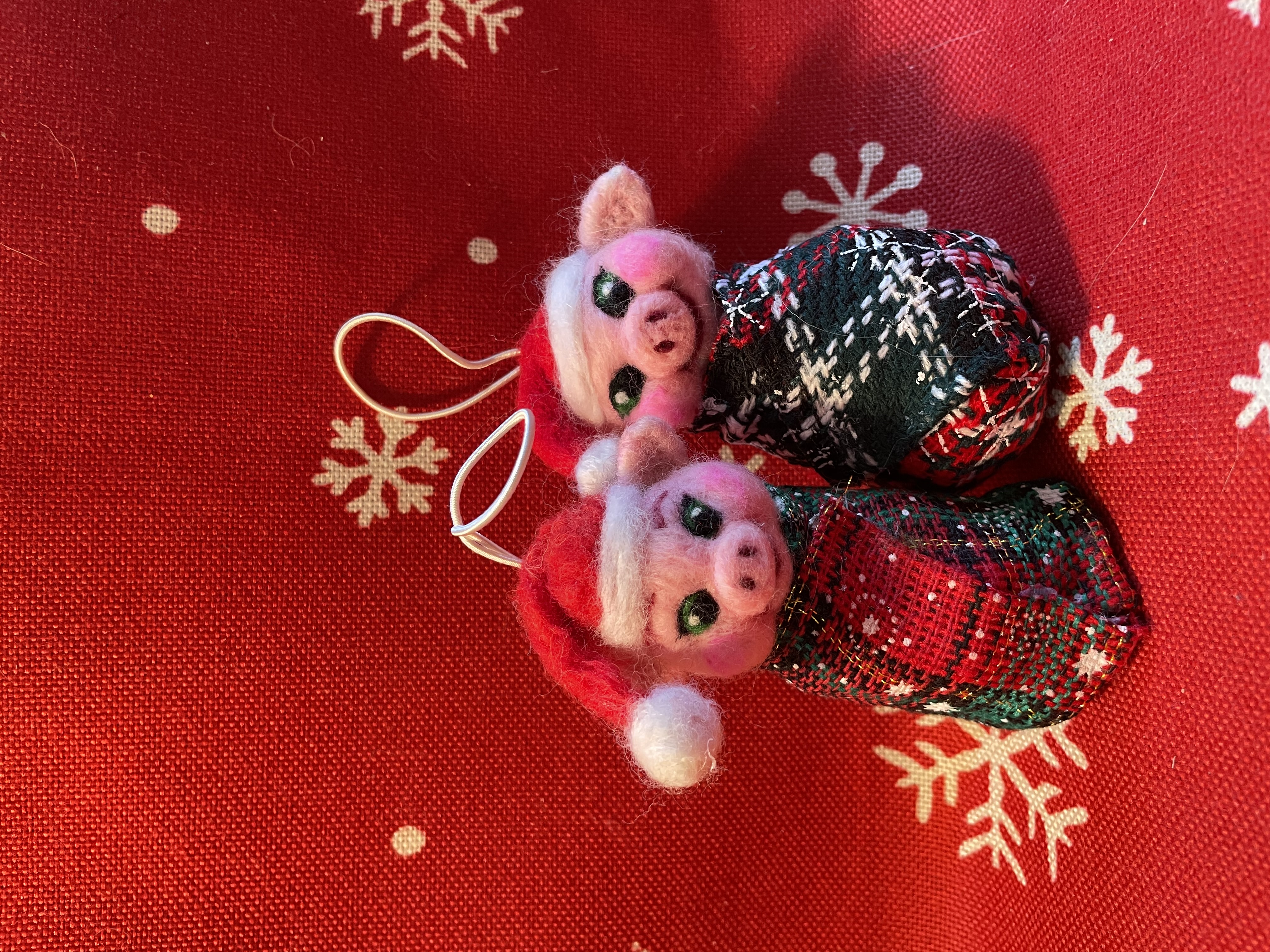 Christmas Pig in Blankets Ornaments