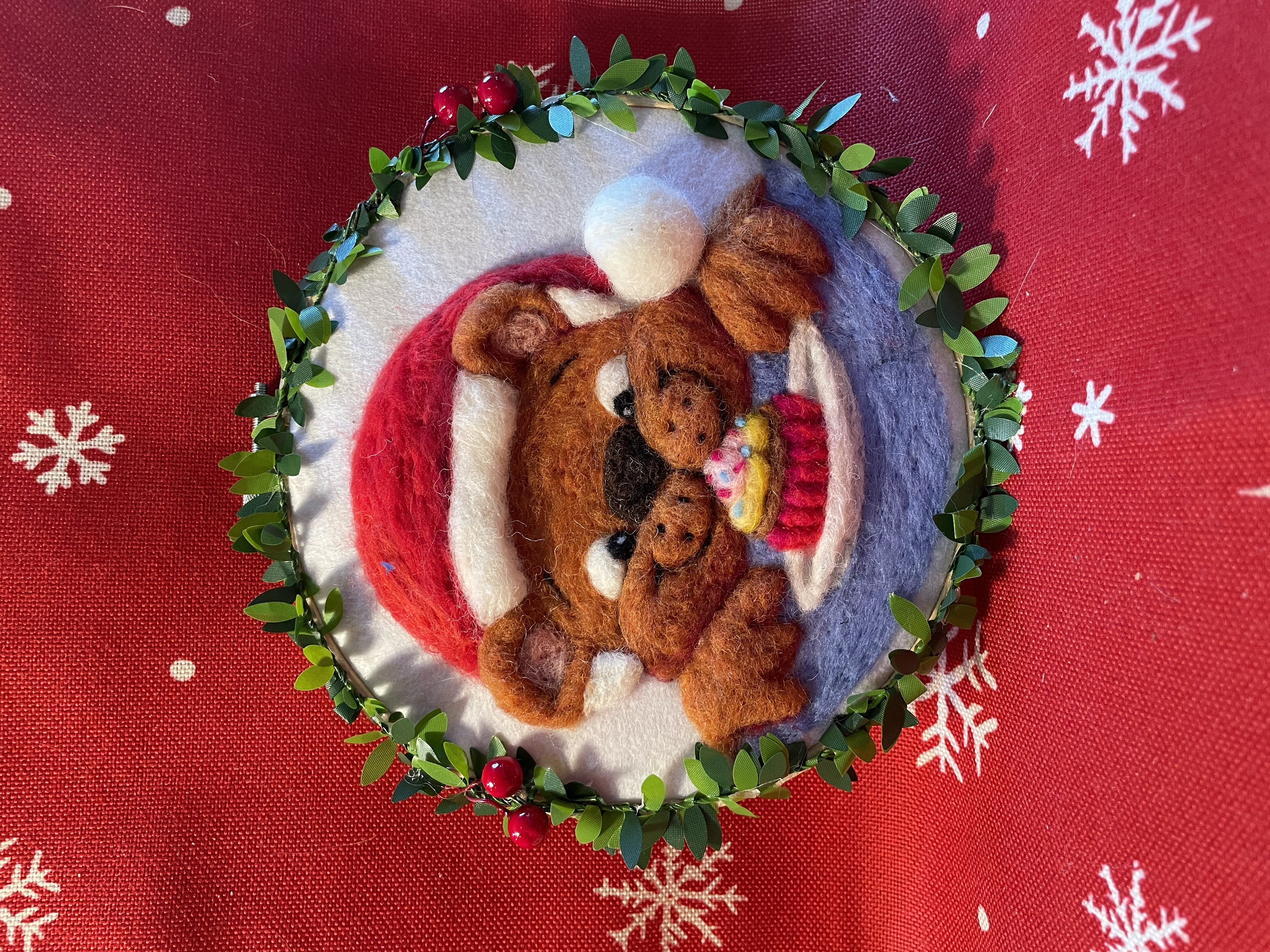 Handmade Christmas Bear Ornament