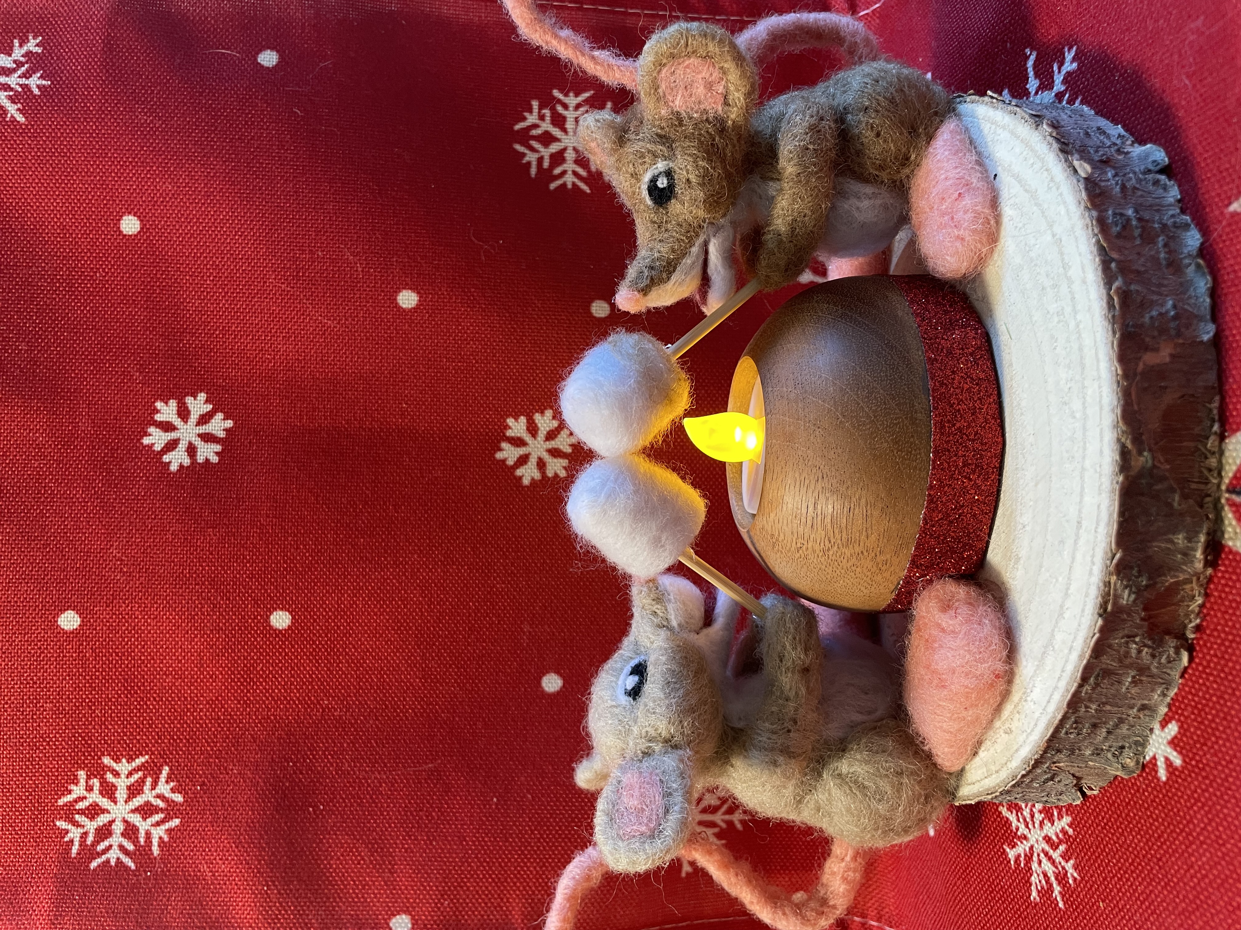 Handmade Mouse Campfire Decoration