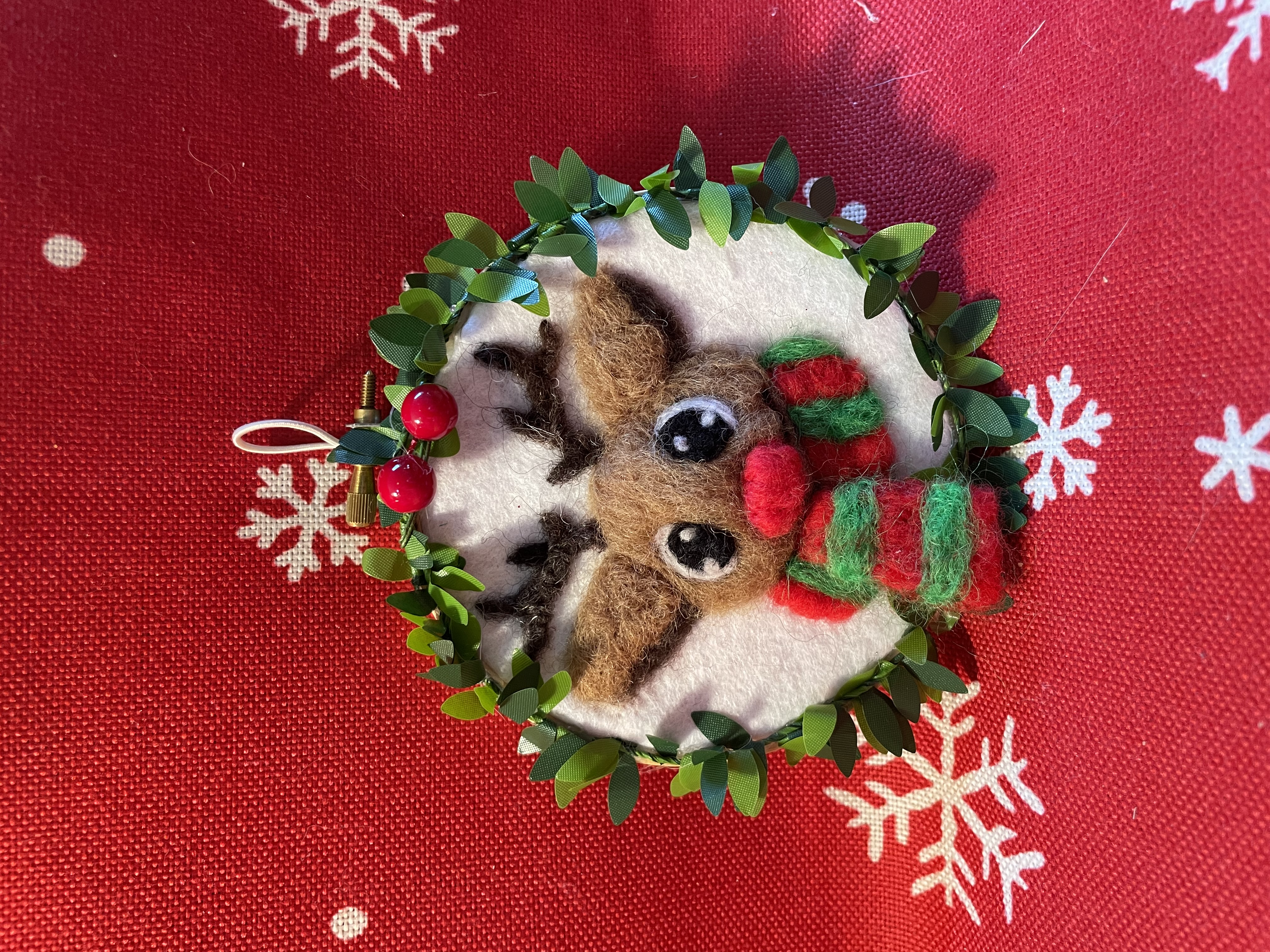 Handmade Rudolph Christmas Ornament