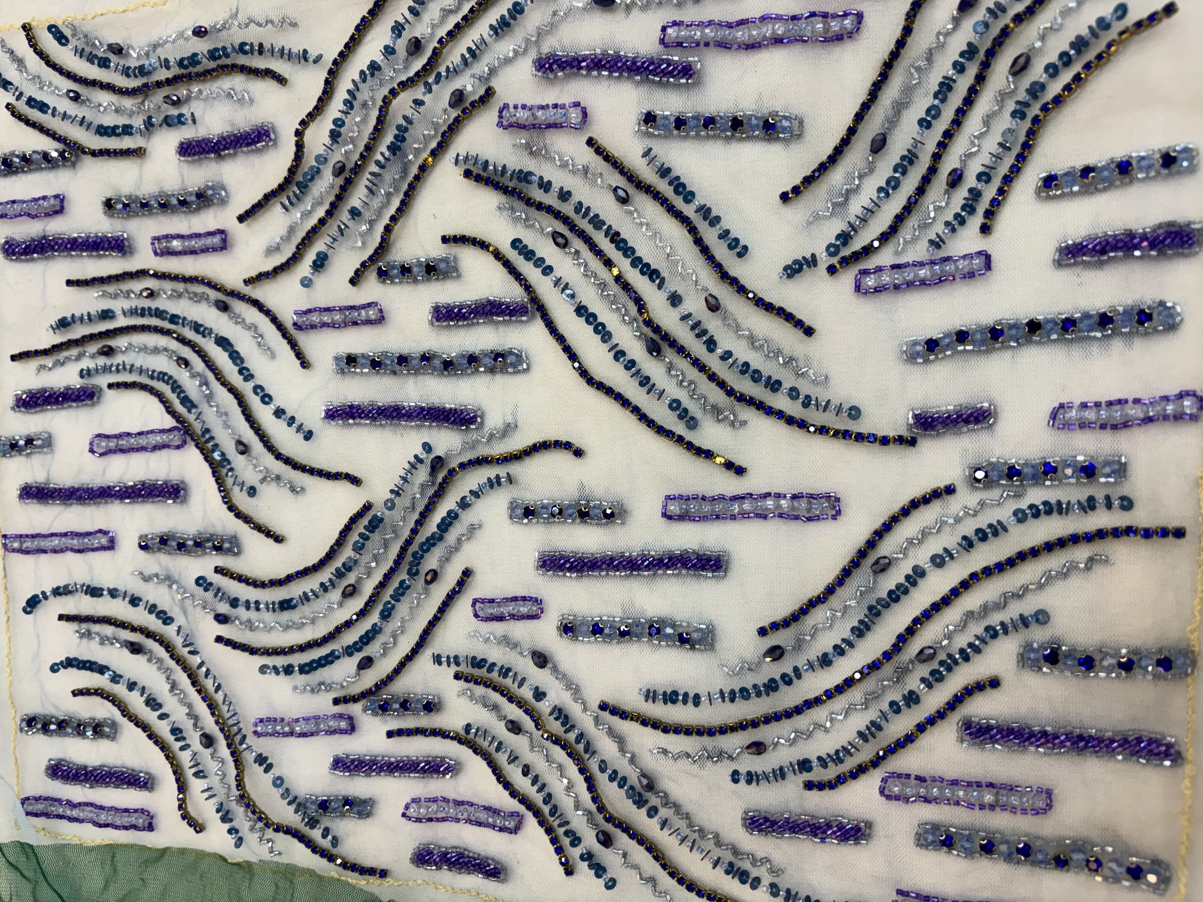 Hand-Beaded Fabric Panel