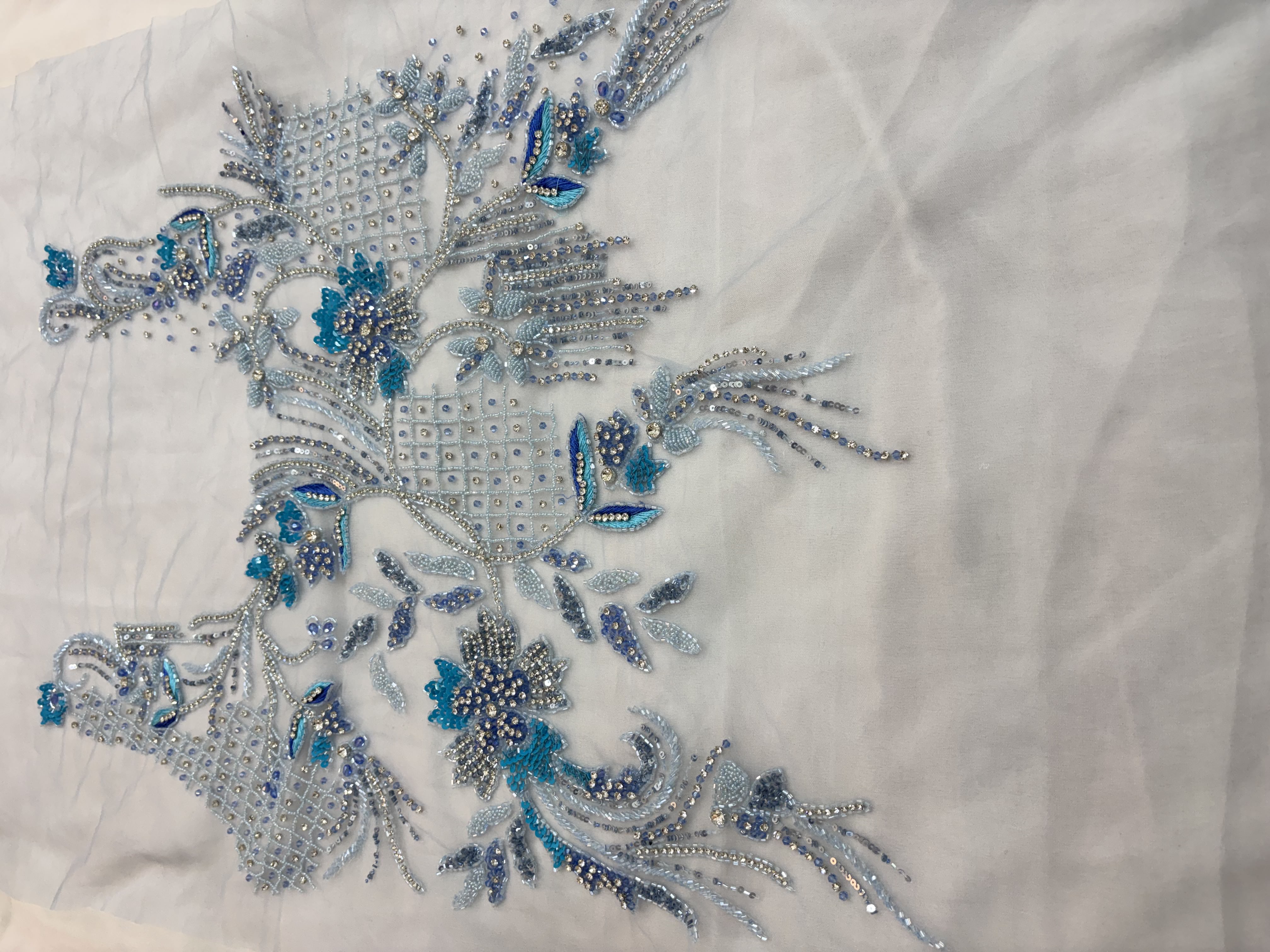 Hand-Embroidered Beaded Applique