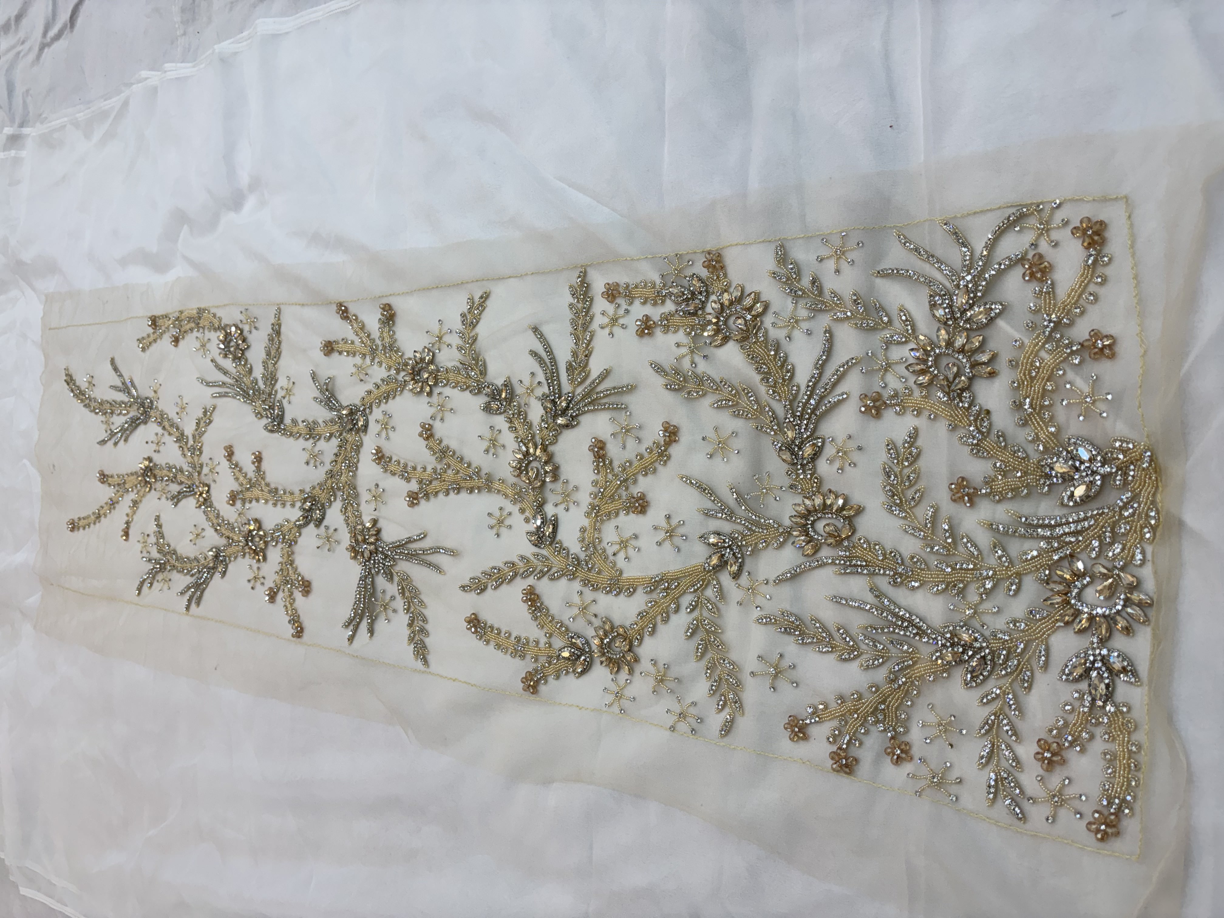 Embroidered Net Fabric Panel