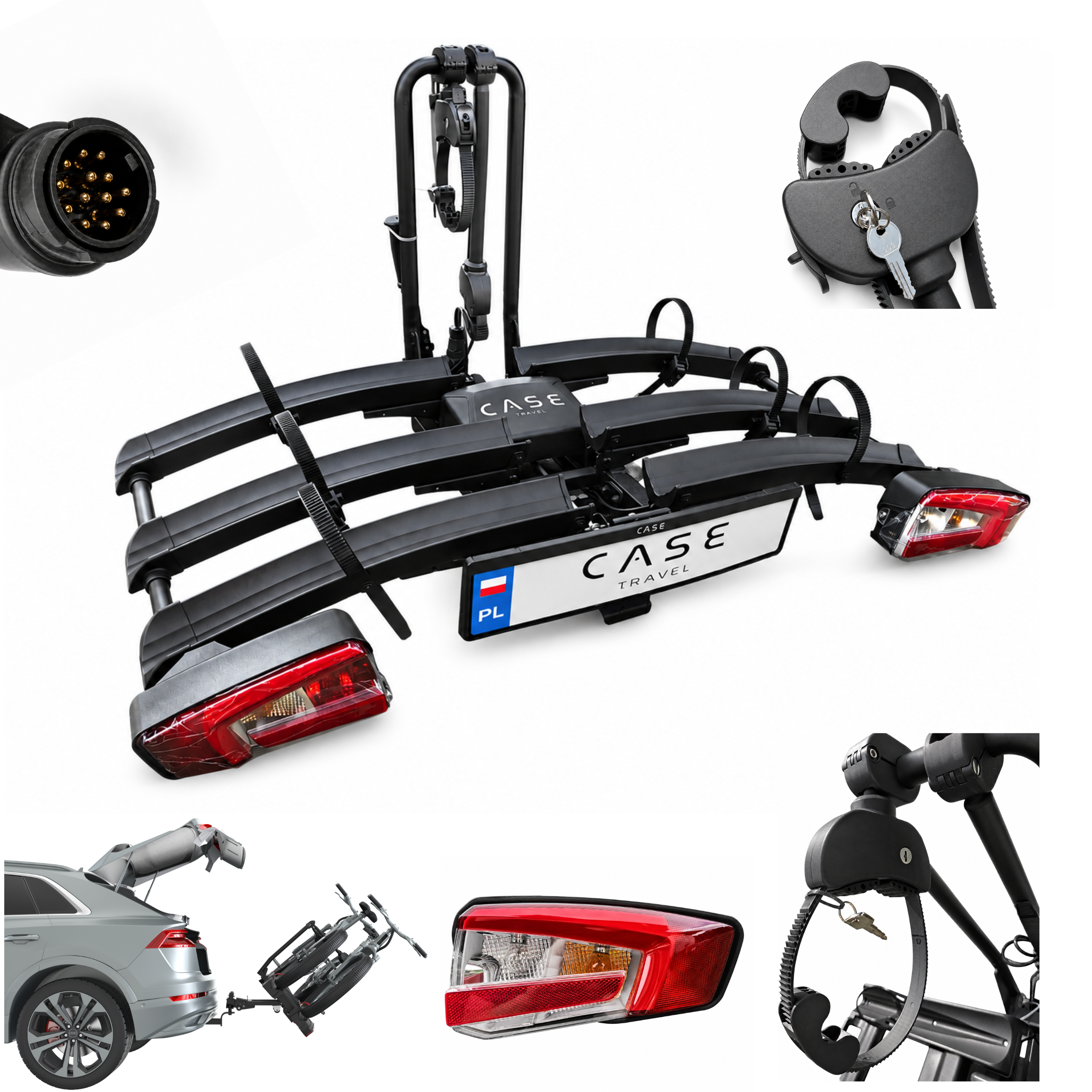 Bagażnik Rowerowy Na Hak Case Travel Campo 3 RAMPA GRATIS 3 Rowery 60 kg