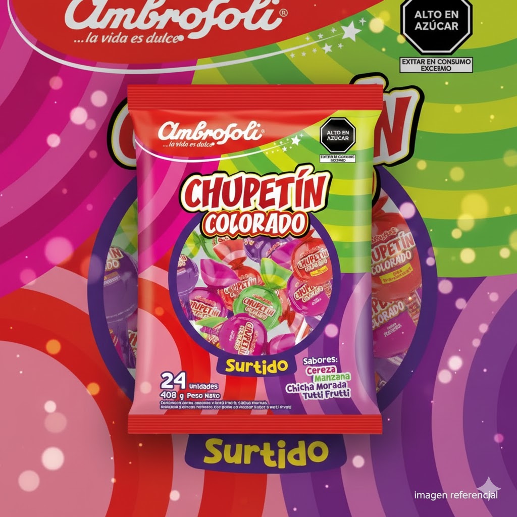 Chupetín colorado surtido x24 unidades