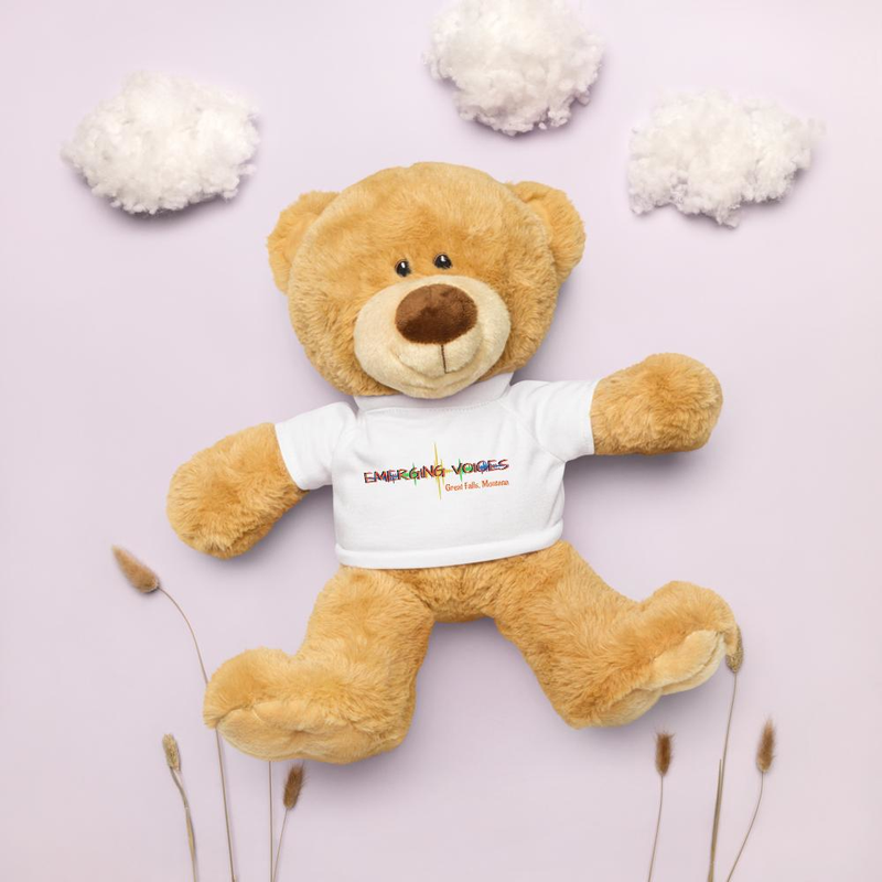 Emerging Voice Teddy bear with a t-shirt