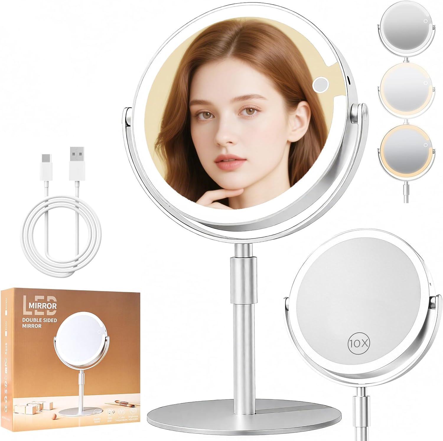 Double-sided LED Makeup Mirror