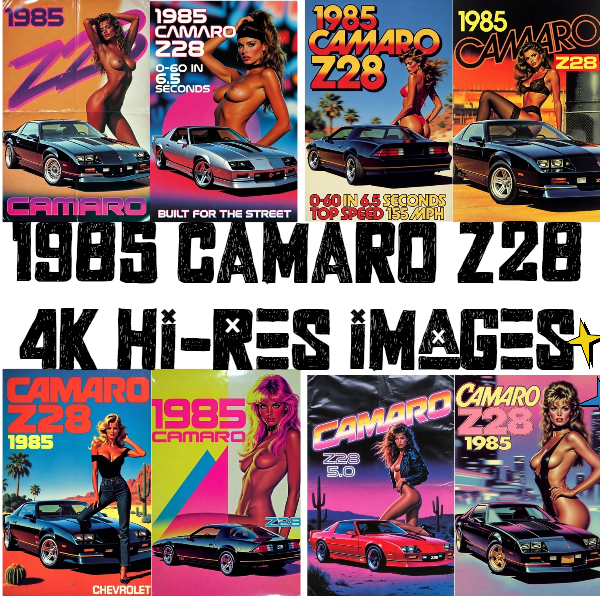 4K 1980s Poster Pack - 85 CAMARO - 8 IMAGES
