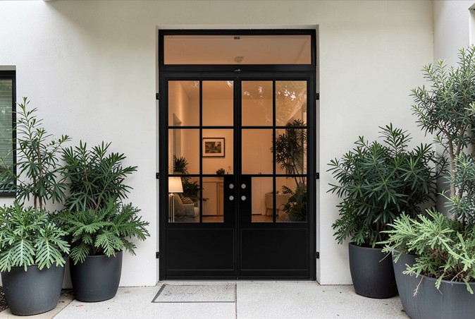 Puerta Premium 603 – Estilo francés elegante con diseño en vidrio