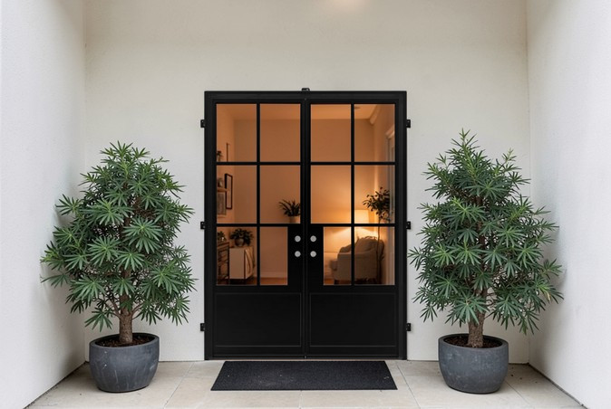 Puerta Premium 603 – Estilo francés elegante con diseño en vidrio