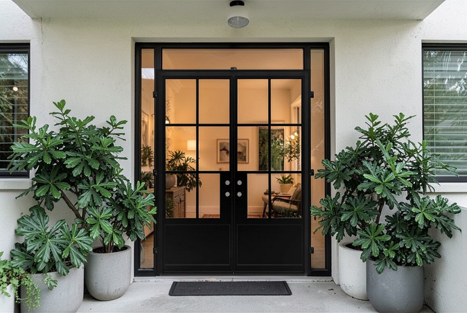 Puerta Premium 603 – Estilo francés elegante con diseño en vidrio