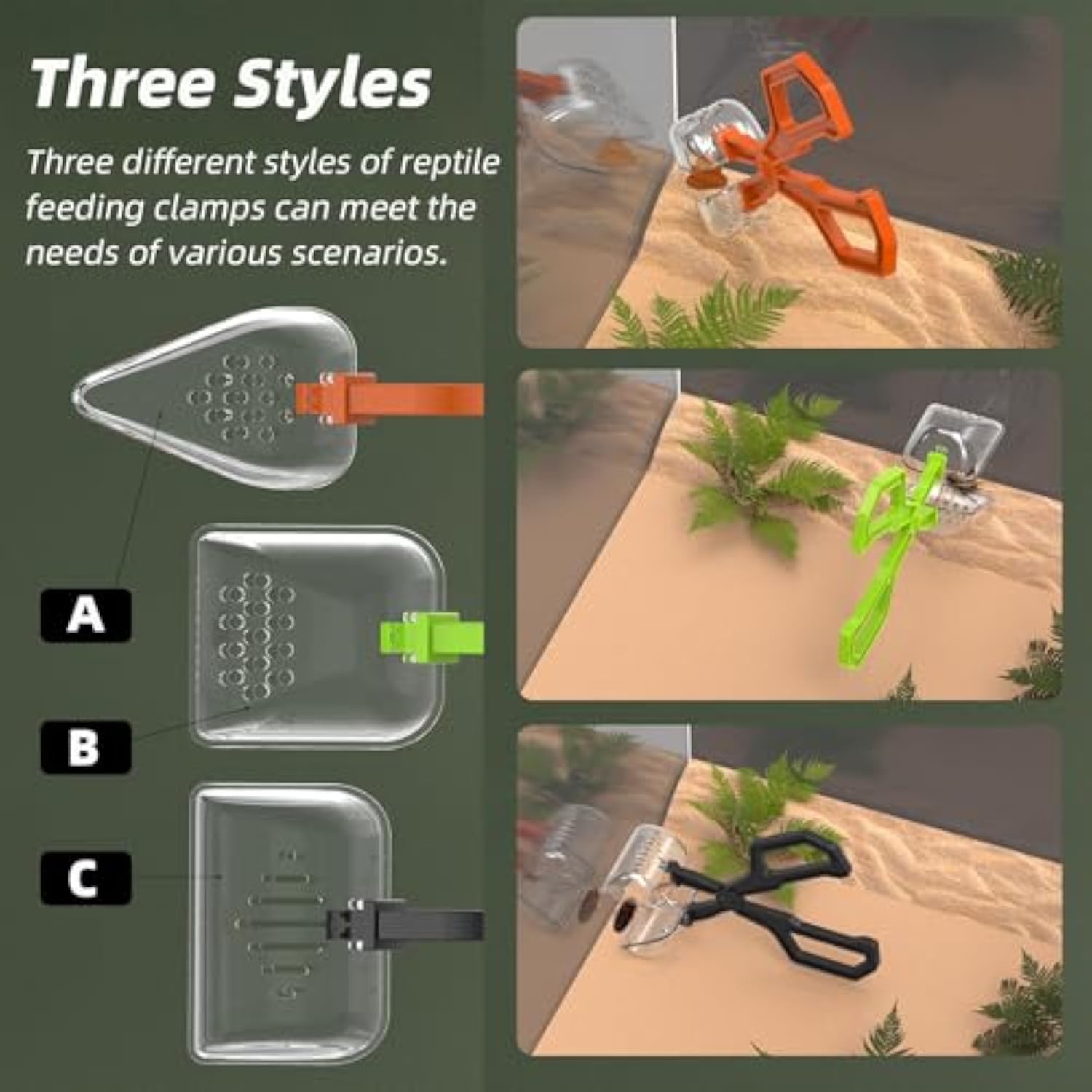 Reptile feeding tongs