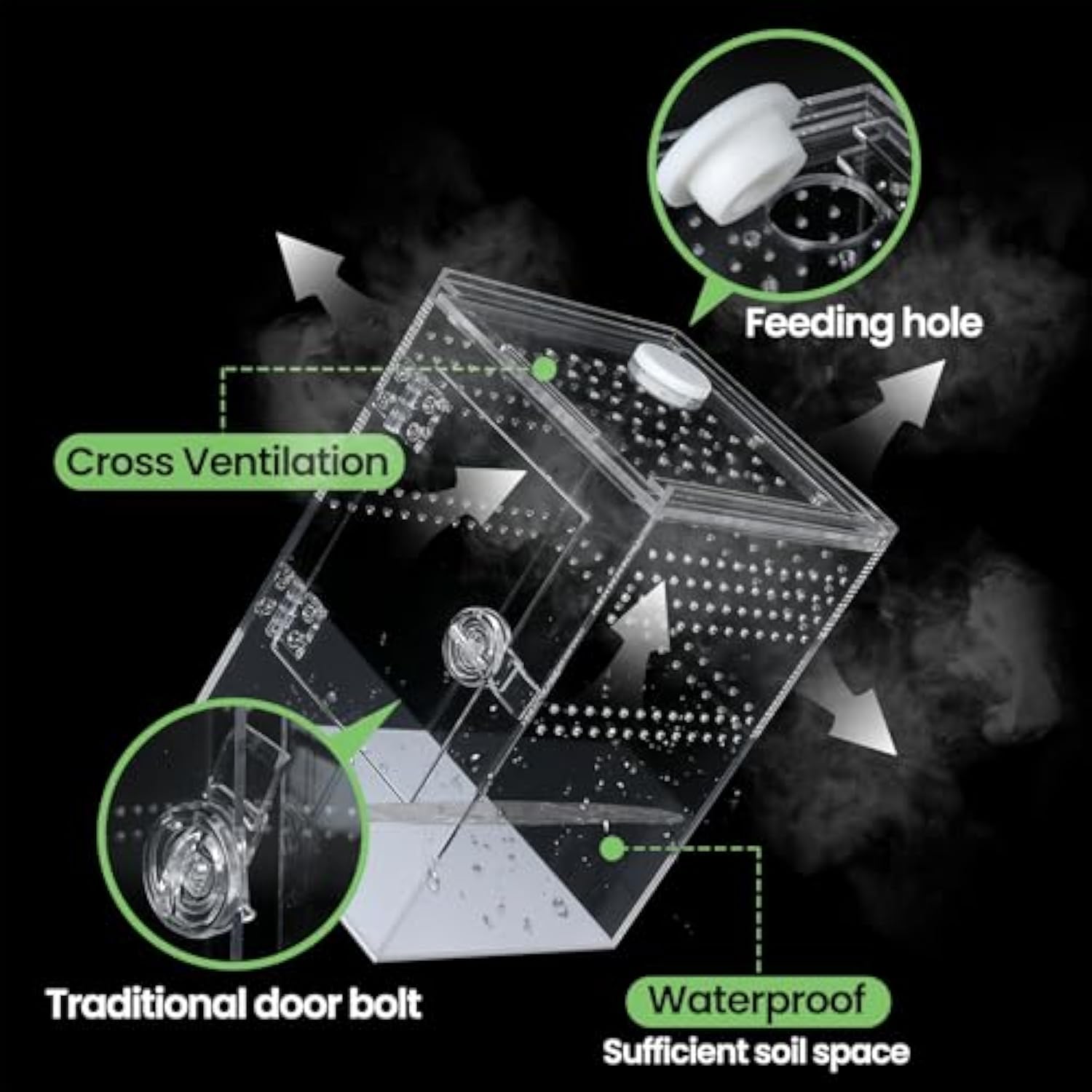Double-door jumping spider enclosure