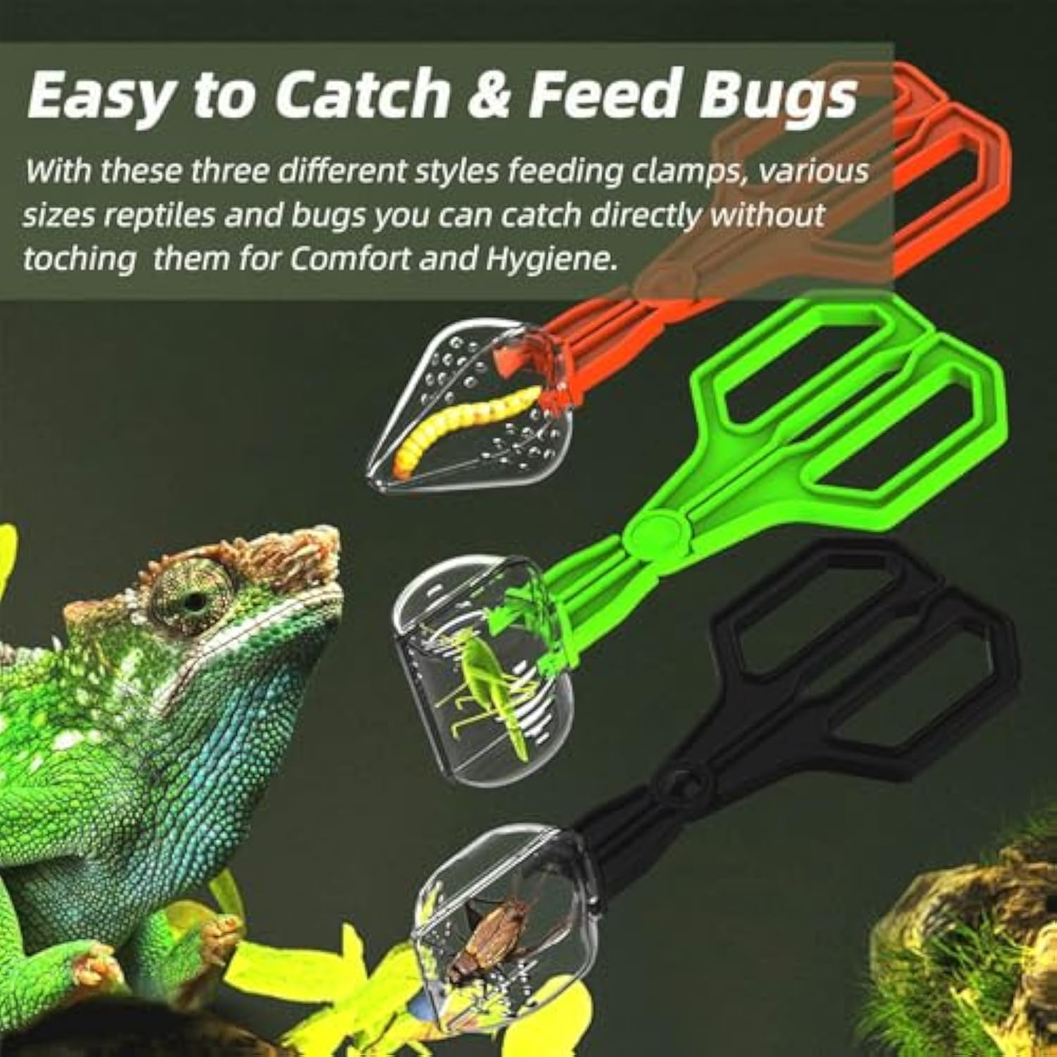 Reptile feeding tongs
