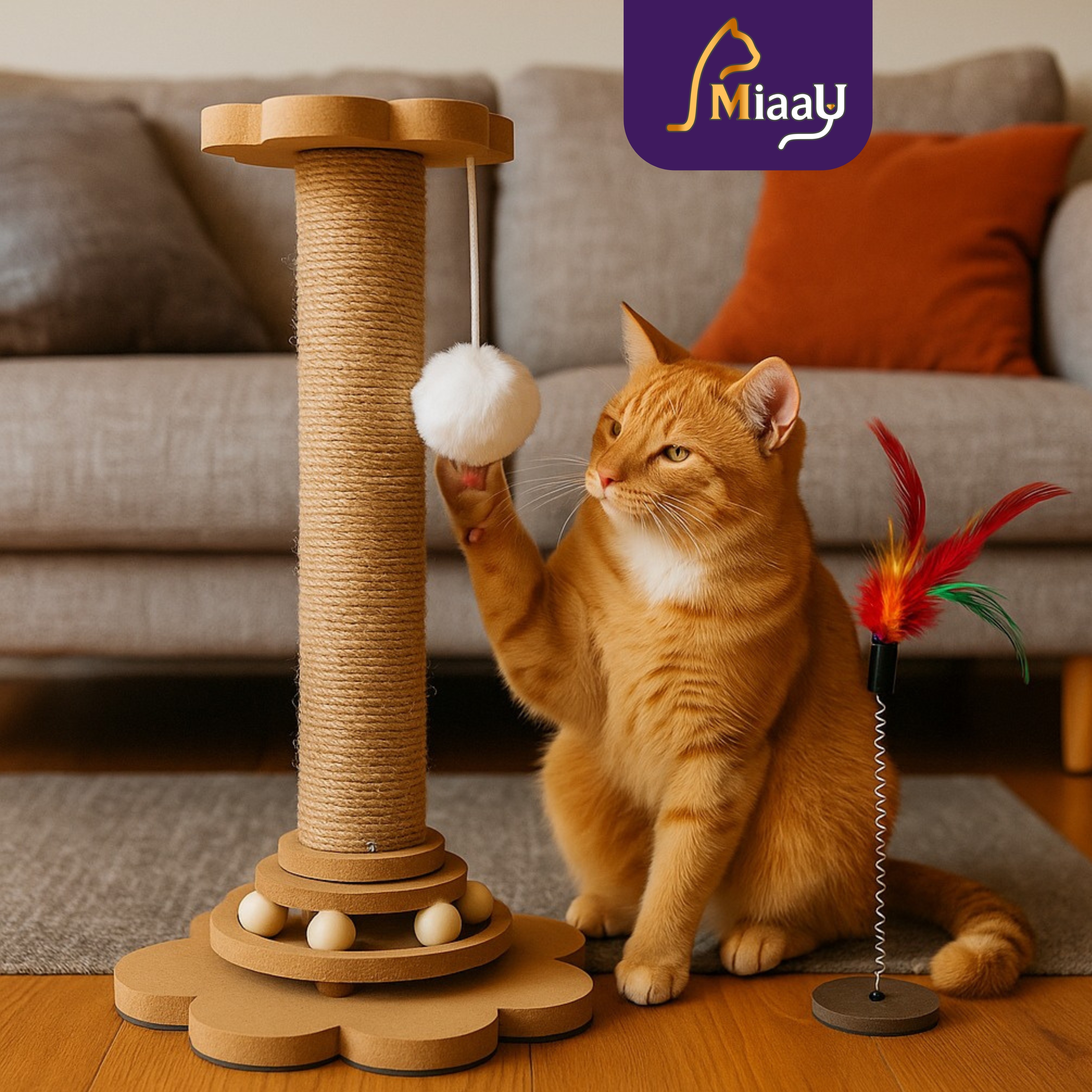 Rascador interactivo para gatos
