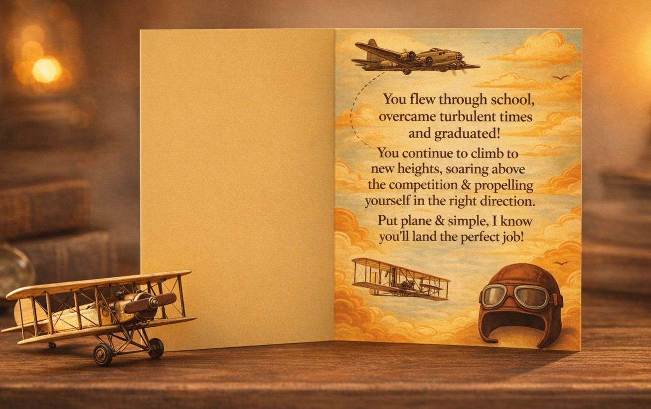 Graduation Plane Greeting Card
