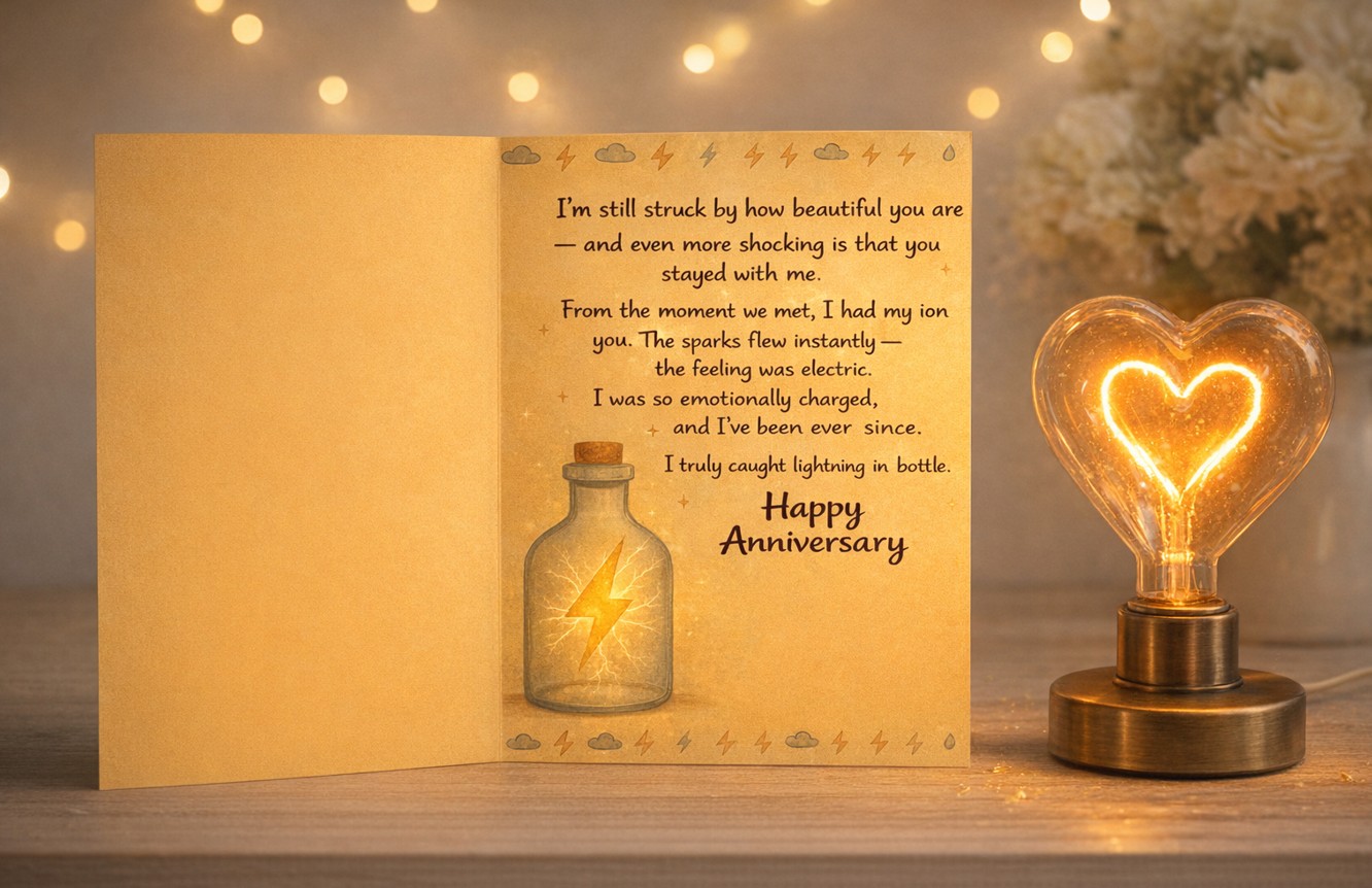 Lightning Themed Anniversary Greeting Card