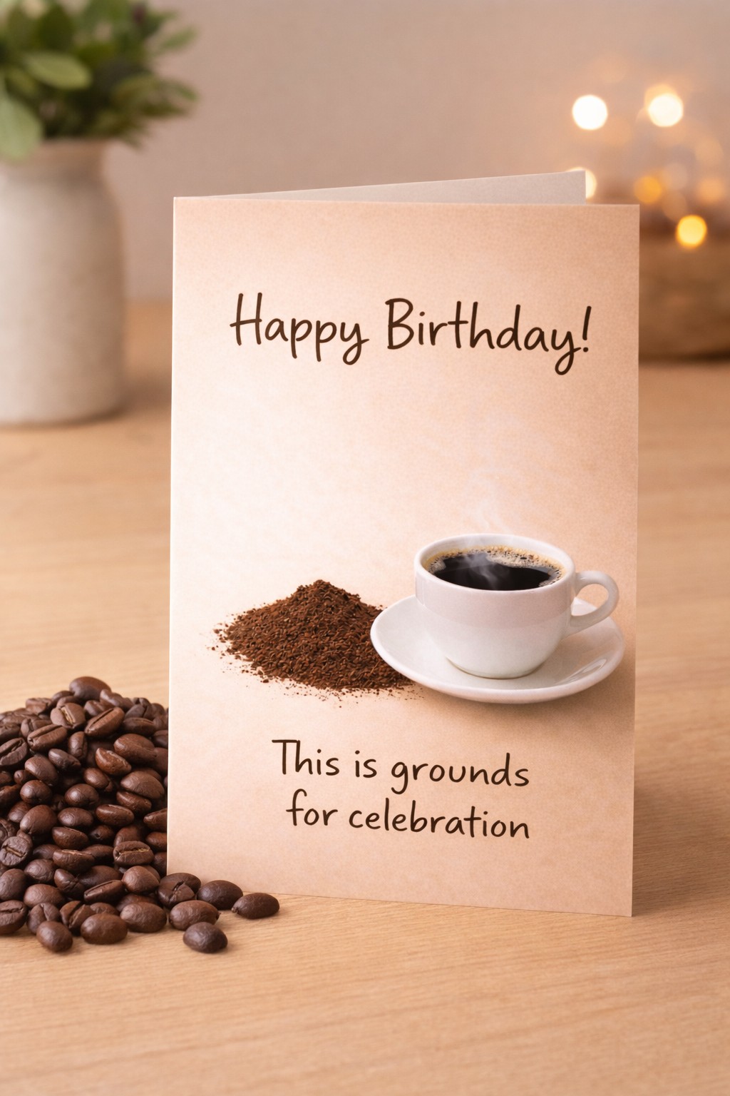 Coffee-Themed Birthday Greeting Card