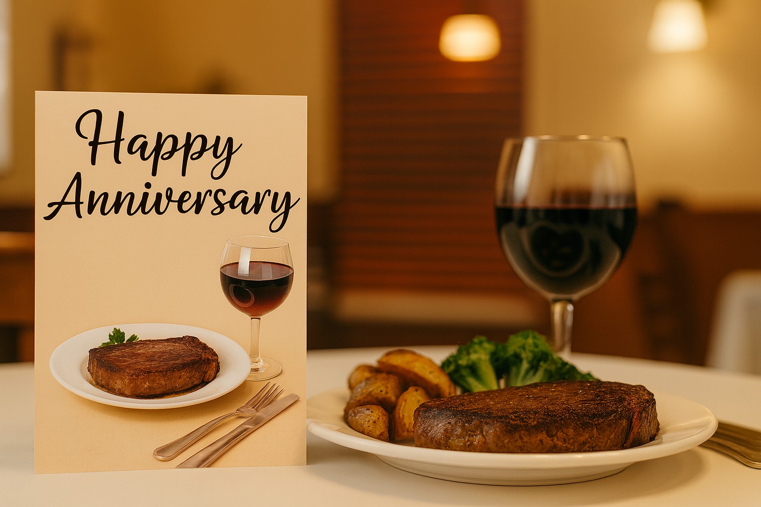 Anniversary Steak-Themed Greeting Card