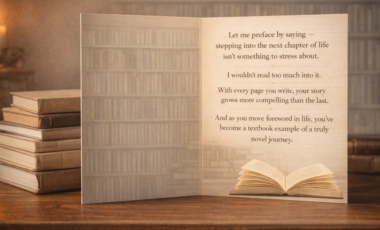 Book Greeting Card- for birthdays, grads & new endeavors