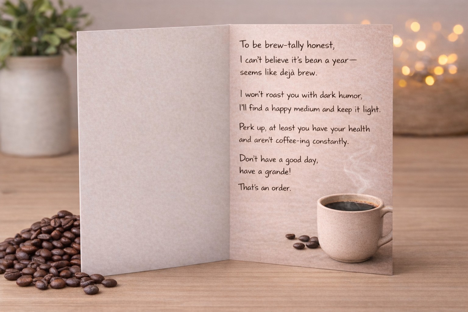 Coffee-Themed Birthday Greeting Card