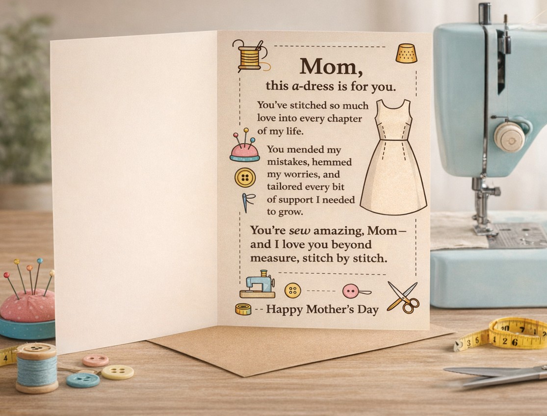 Sewing-themed Mother's Day Card