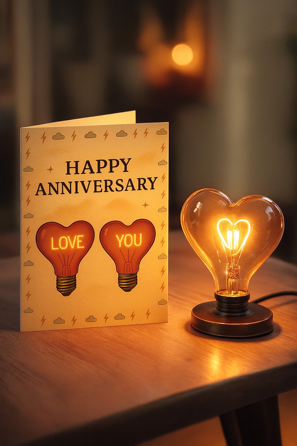 Lightning Themed Anniversary Greeting Card