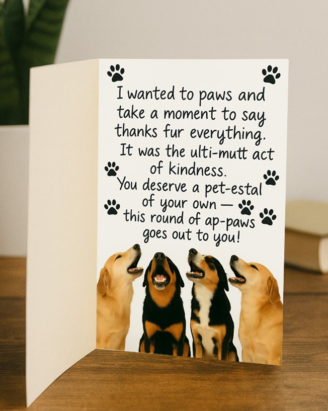 Dog-Themed Thank You Greeting Card